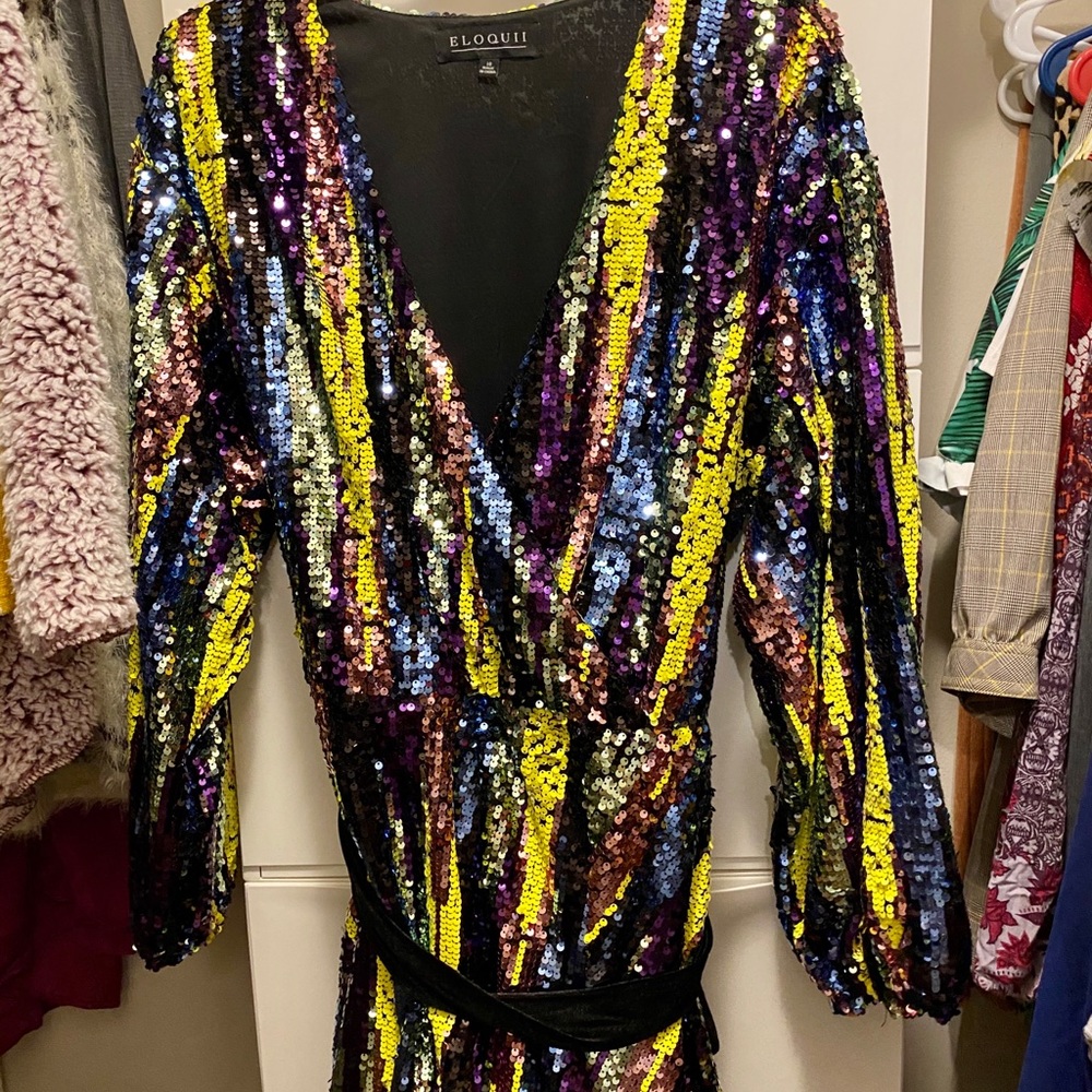 Eloquii Sequin Wrap Dress